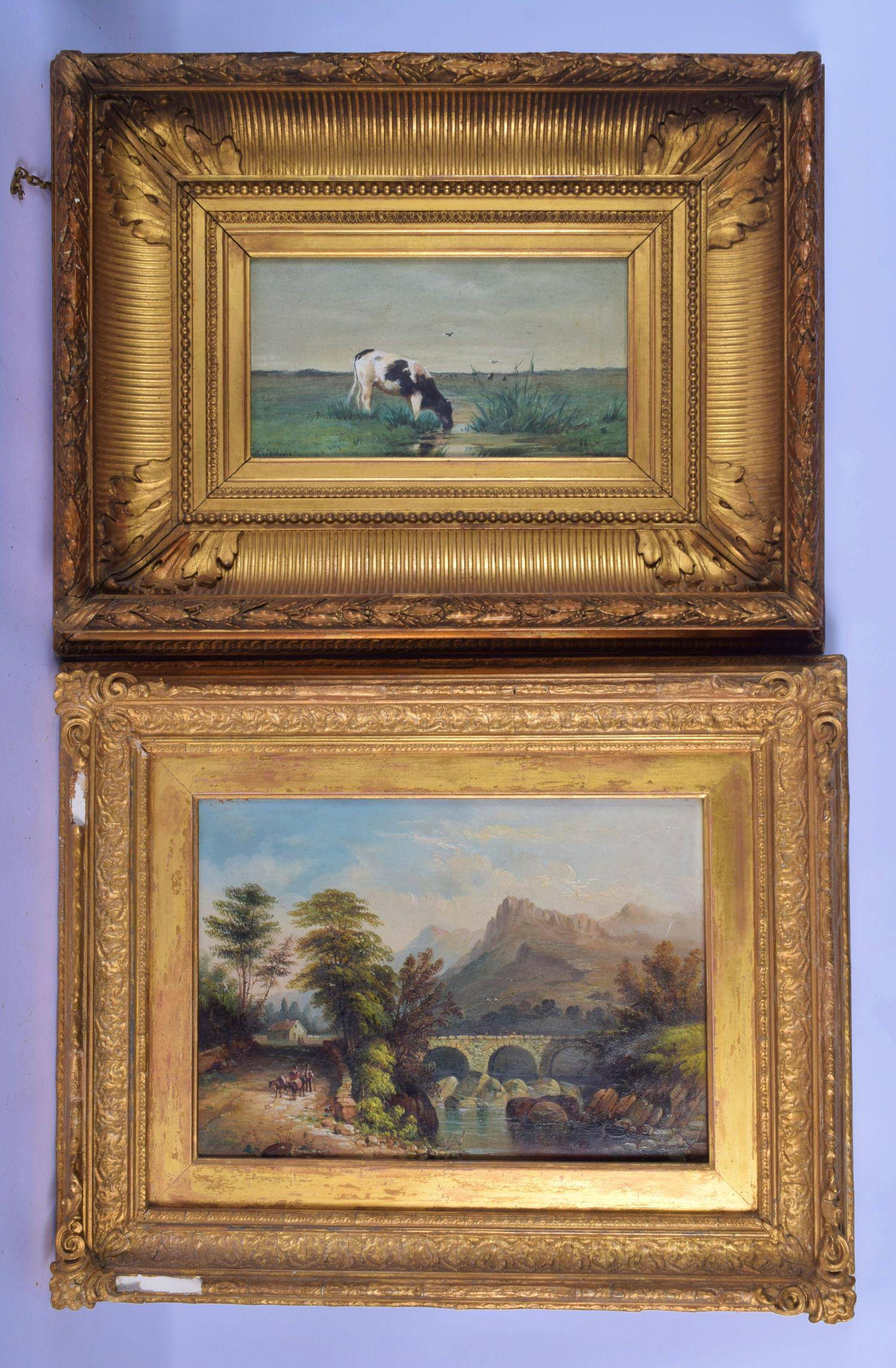 Dutch School (19th Century) Watercolour, Cows, together (1 of 7)