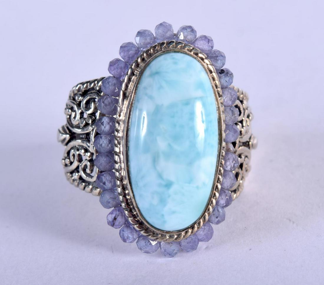 A GEM SET RING.  Size U, weight 12.1g (1 of 4)