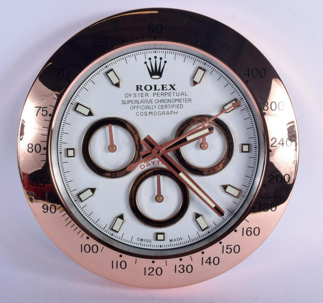A ROLEX SHOP DISPLAY ADVERTISING WALL CLOCK. 33 cm (1 of 2)