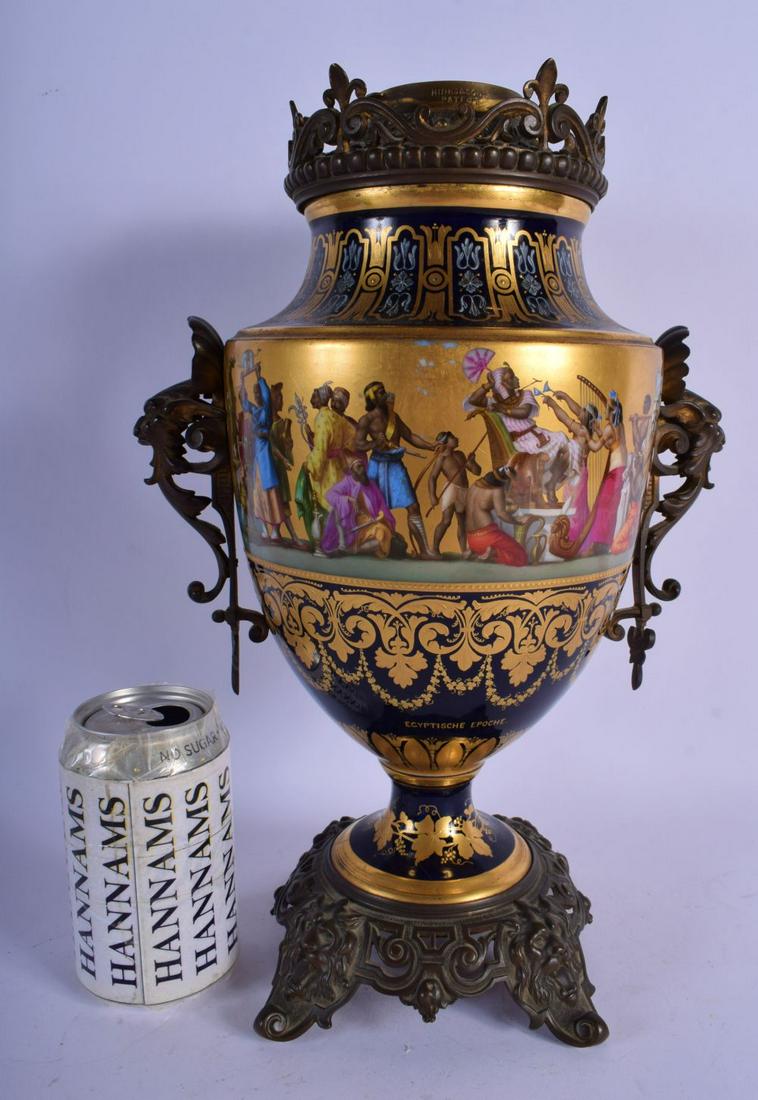 A RARE 19TH CENTURY VIENNA PORCELAIN TWIN HANDLED VASE (1 of 4)