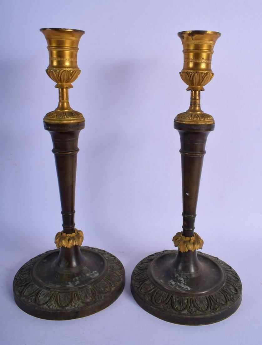A PAIR OF 19TH CENTURY FRENCH TWO TONE BRONZE (1 of 3)