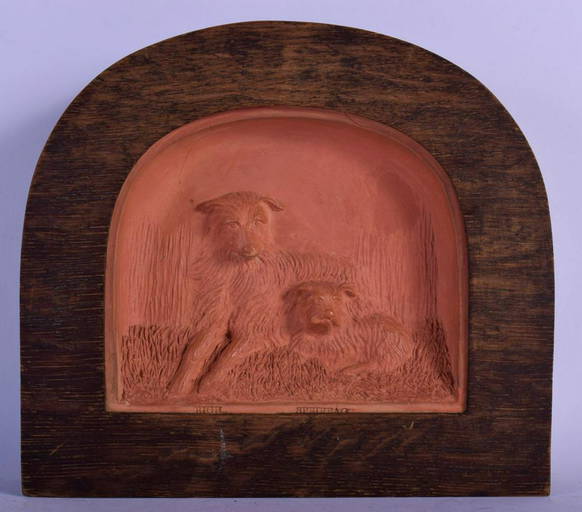 A 19TH CENTURY EUROPEAN TERRACOTTA DOG KENNEL PLAQUE Jan 04, 2022