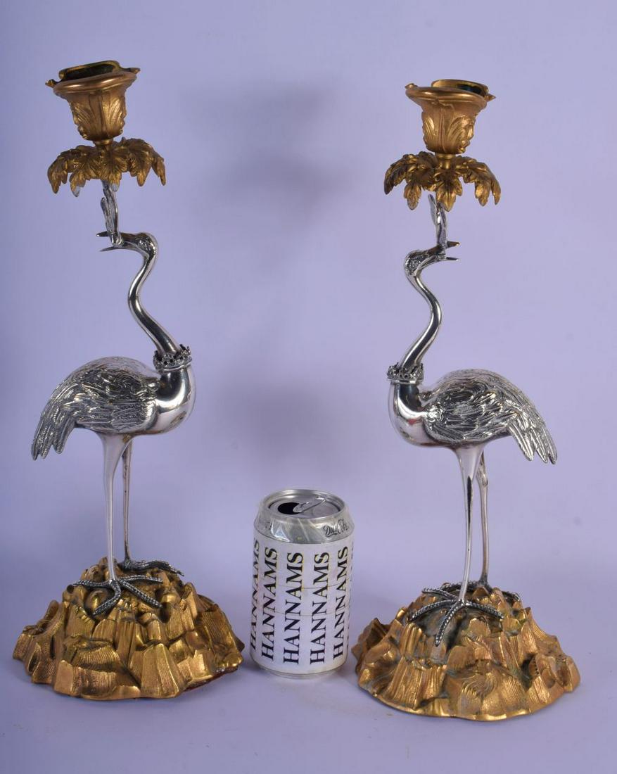 A LOVELY PAIR OF 19TH CENTURY FRENCH SILVER BRONZED AND (1 of 6)