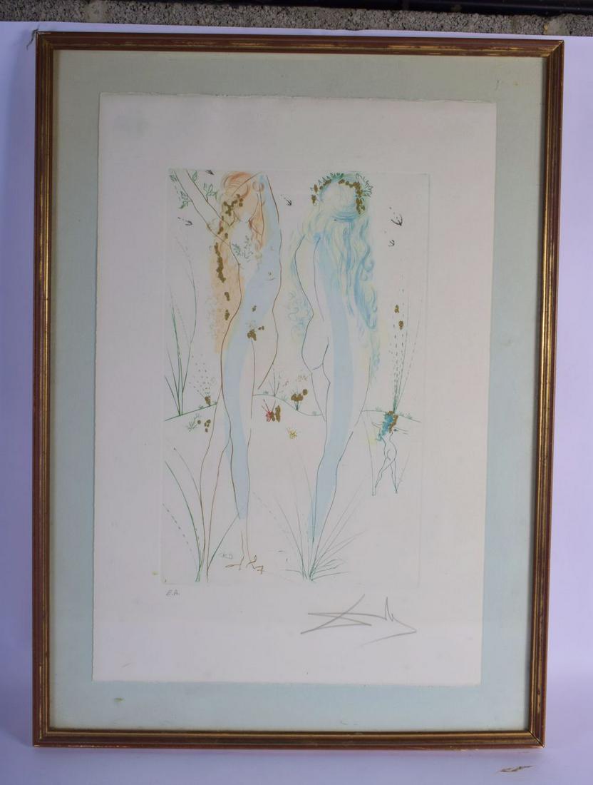 Salvador Dali (20th Century) Pencil Signed, Lithograph, (1 of 4)