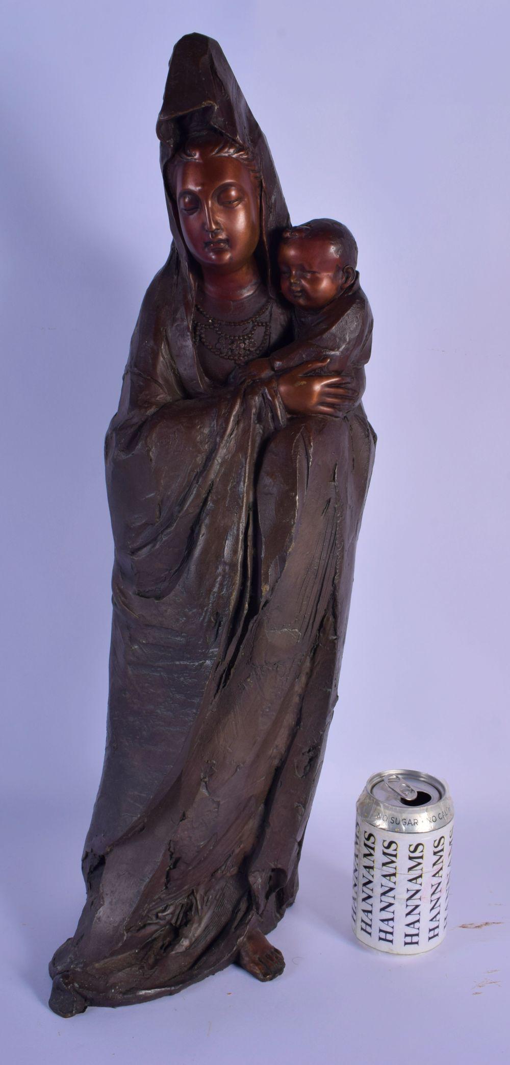 A LARGE CONTINENTAL BRONZE FIGURE OF A STANDING FEMALE (1 of 3)