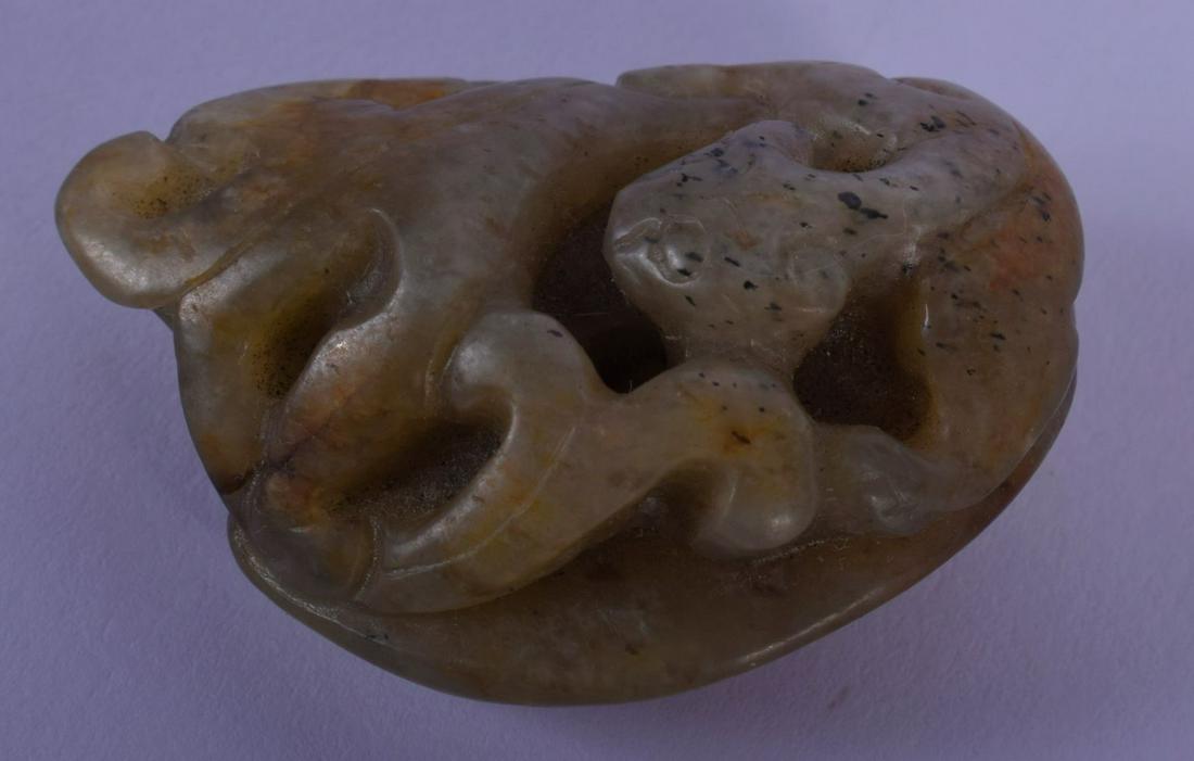 A SMALL 19TH CENTURY CHINESE CARVED JADE TOGGLE Qing, (1 of 4)