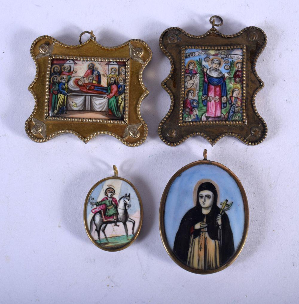 FOUR 18TH CENTURY RUSSIAN ENAMELLED PAINTED ICONS in (1 of 2)