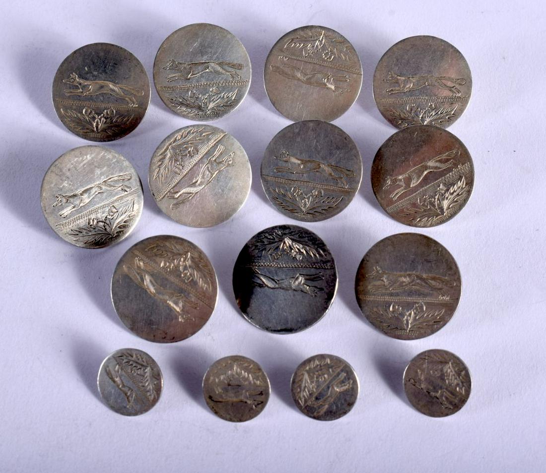 A COLLECTION OF SCOTTISH SILVER BUTTONS ENGRAVED WITH A (1 of 1)