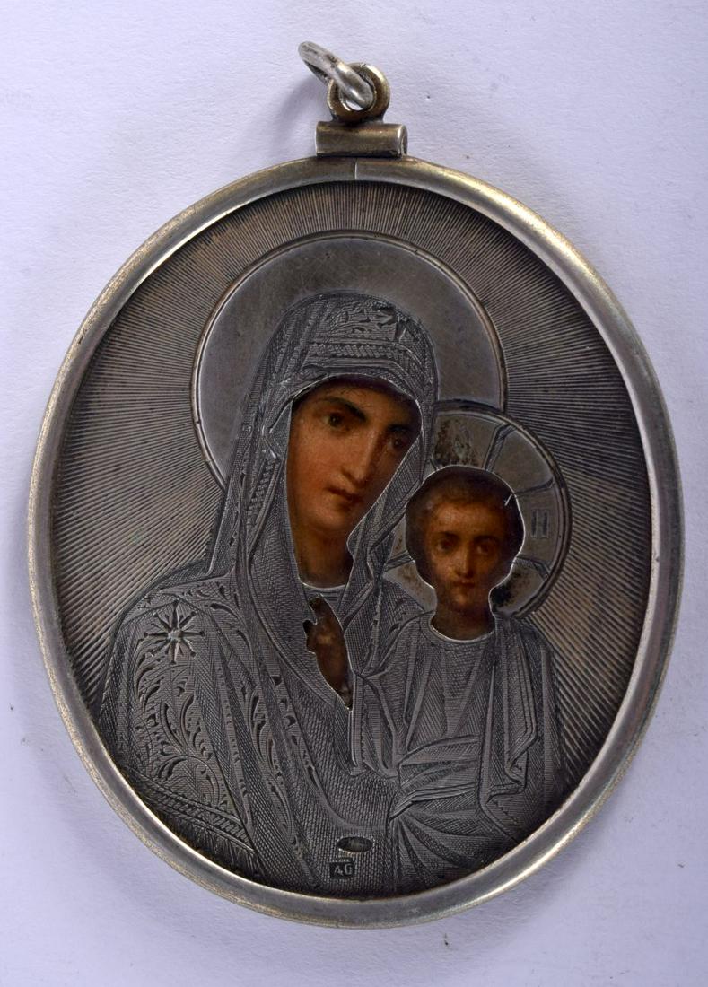 A CONTINENTAL SILVE ICON DEPICTING THE MADONNA AND (1 of 3)