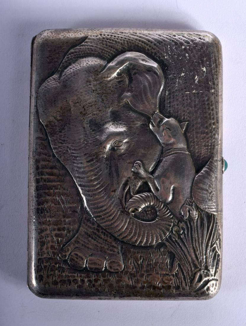 A CONTINENTAL SILVER CIGARETTE CASE WITH GILT INTERIOR (1 of 3)