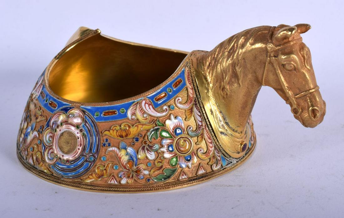 A CONTINENTAL SILVER AND ENAMEL HORSE HEAD KOVSCH (1 of 4)
