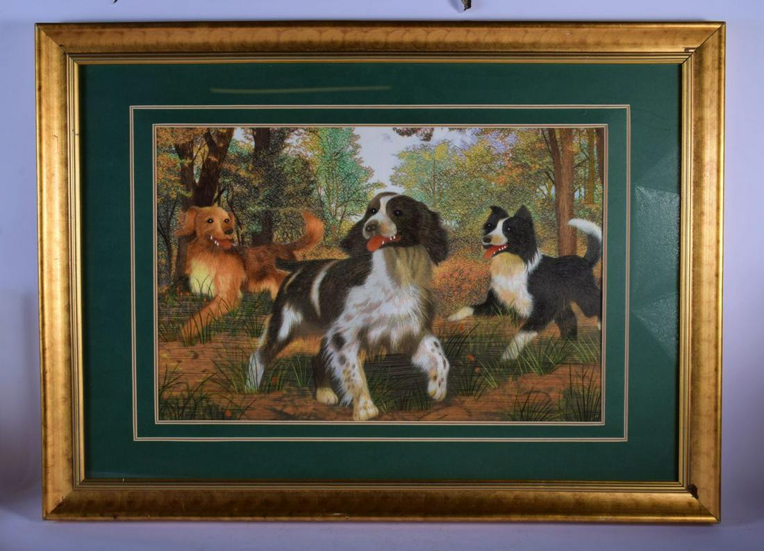 AN UNUSUAL CHINESE SILK EMBROIDERED PANEL 20th Century, (1 of 5)