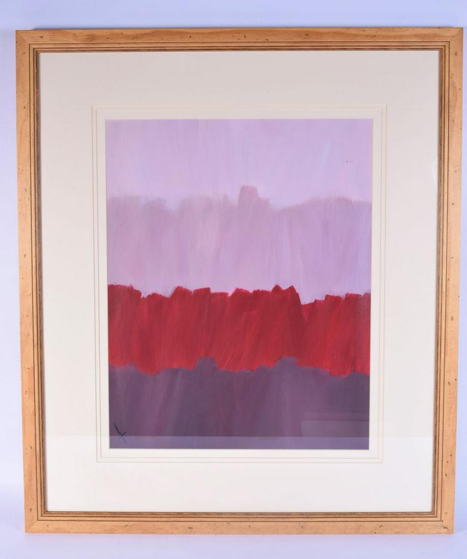 Sharon Gee Framed acrylic on board entitled ": Sharon Gee Framed acrylic on board entitled " Horizontal lines " 49 x 39 cm .