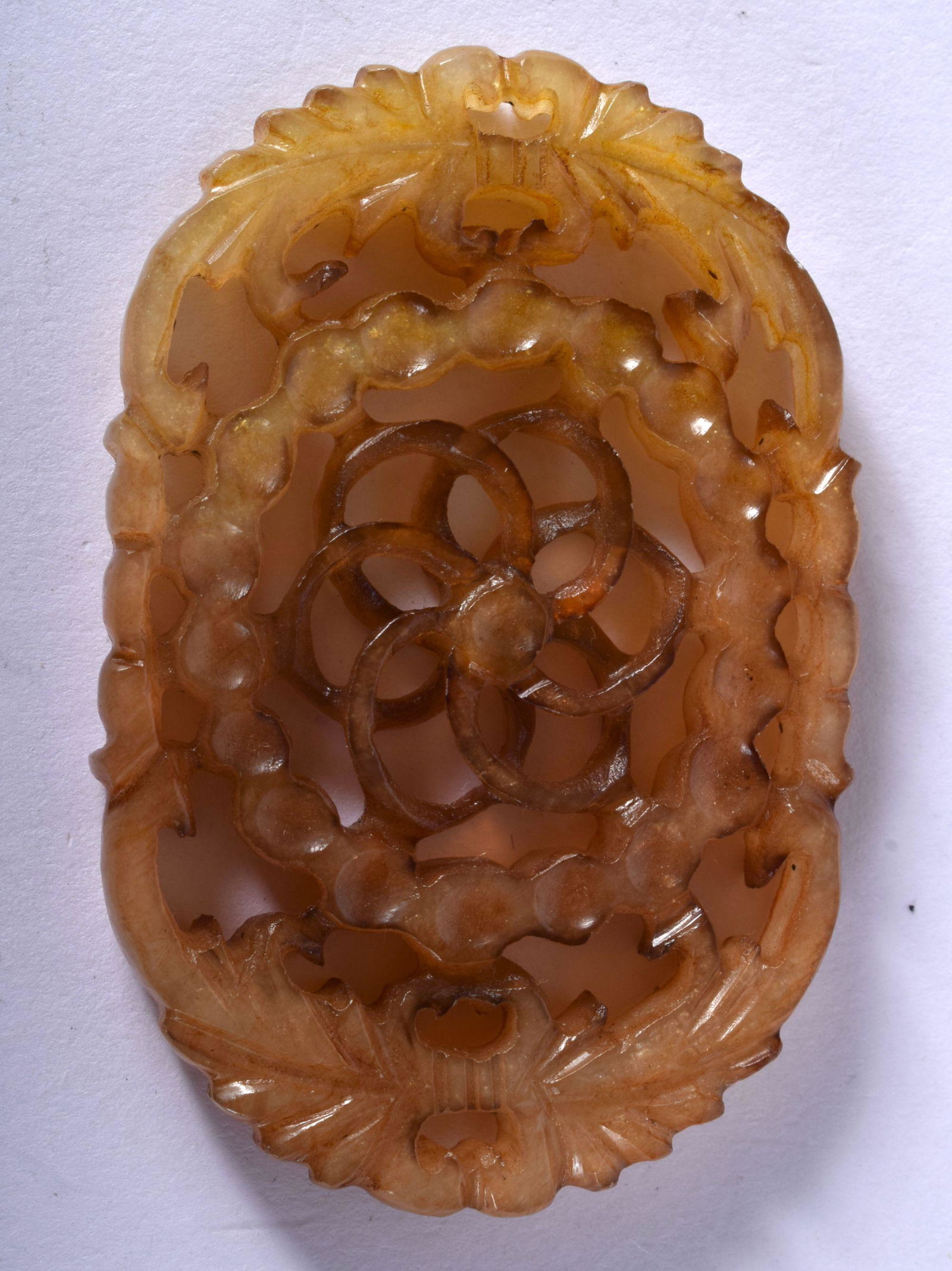 AN EARLY 20TH CENTURY CHINESE CARVED JADE PLAQUE Late (1 of 2)