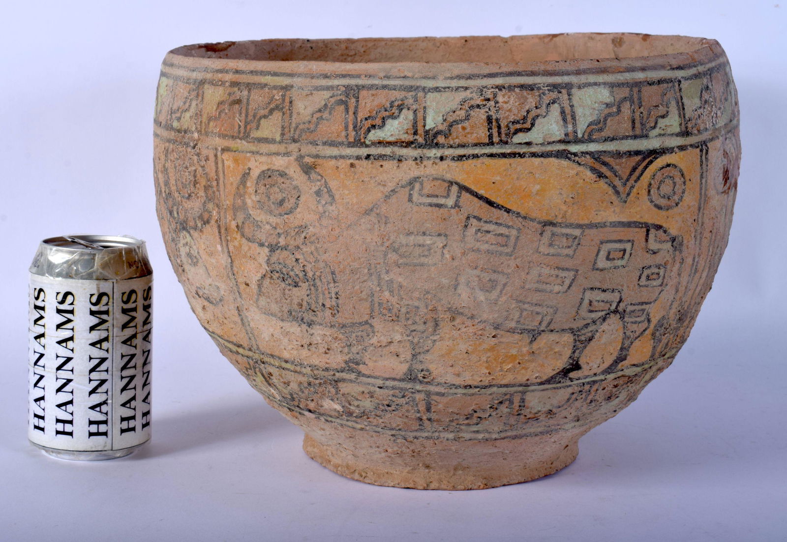 A LARGE INDUS VALLEY POTTERY JARDINIERE painted with (1 of 5)