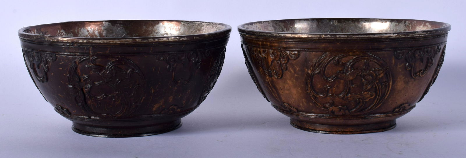 A PAIR OF EARLY 18TH CENTURY CHINESE CARVED COCONUT (1 of 4)