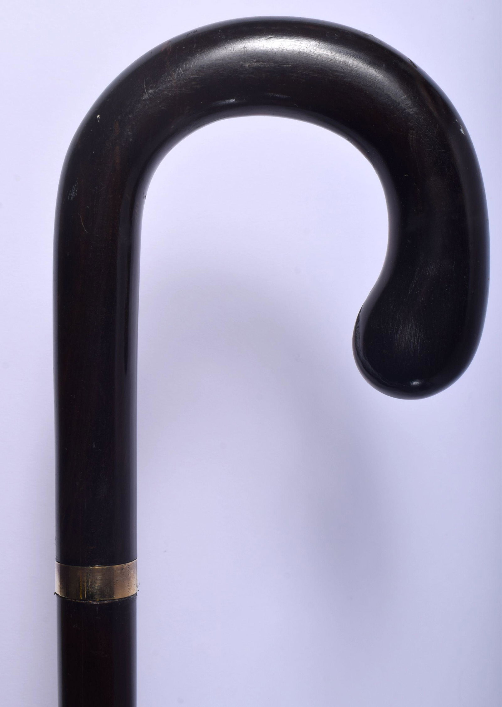 A 19TH CENTURY VICTORIAN GOLD MOUNTED CANE possibly (1 of 4)