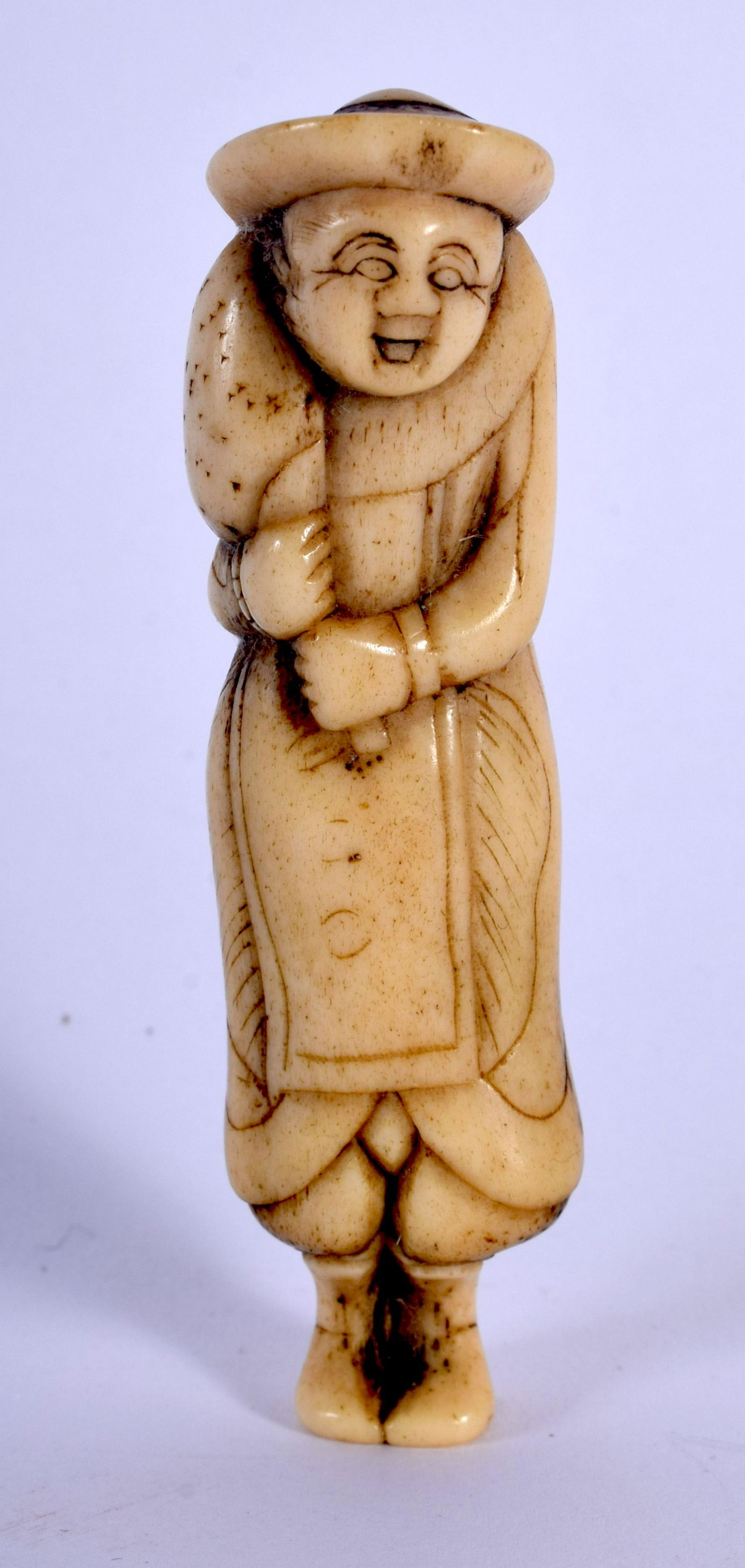 AN 18TH CENTURY JAPANESE EDO PERIOD CARVED STAG HORN (1 of 4)