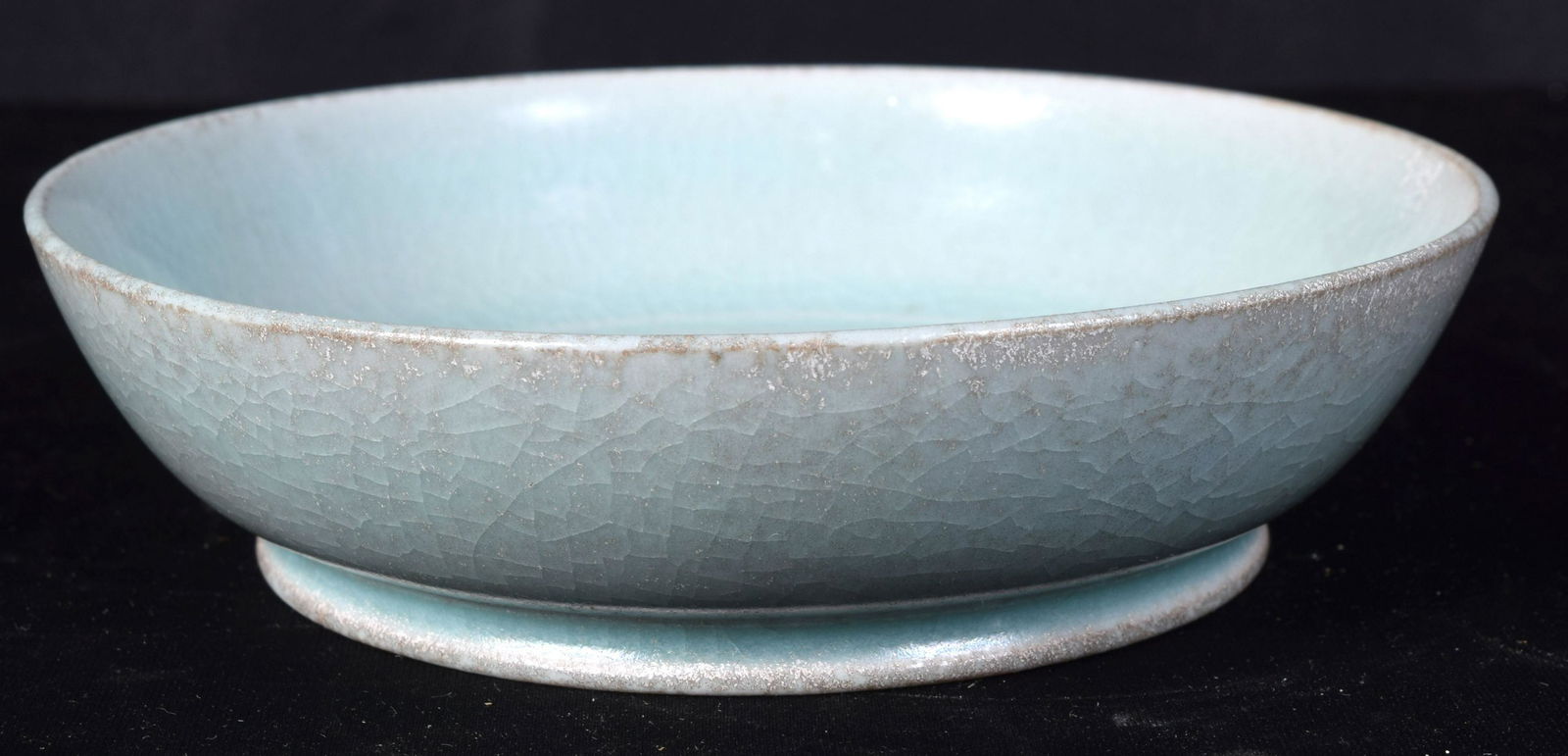 A Chinese porcelain green Ru ware bowl. 4 x 14.5cm (1 of 3)