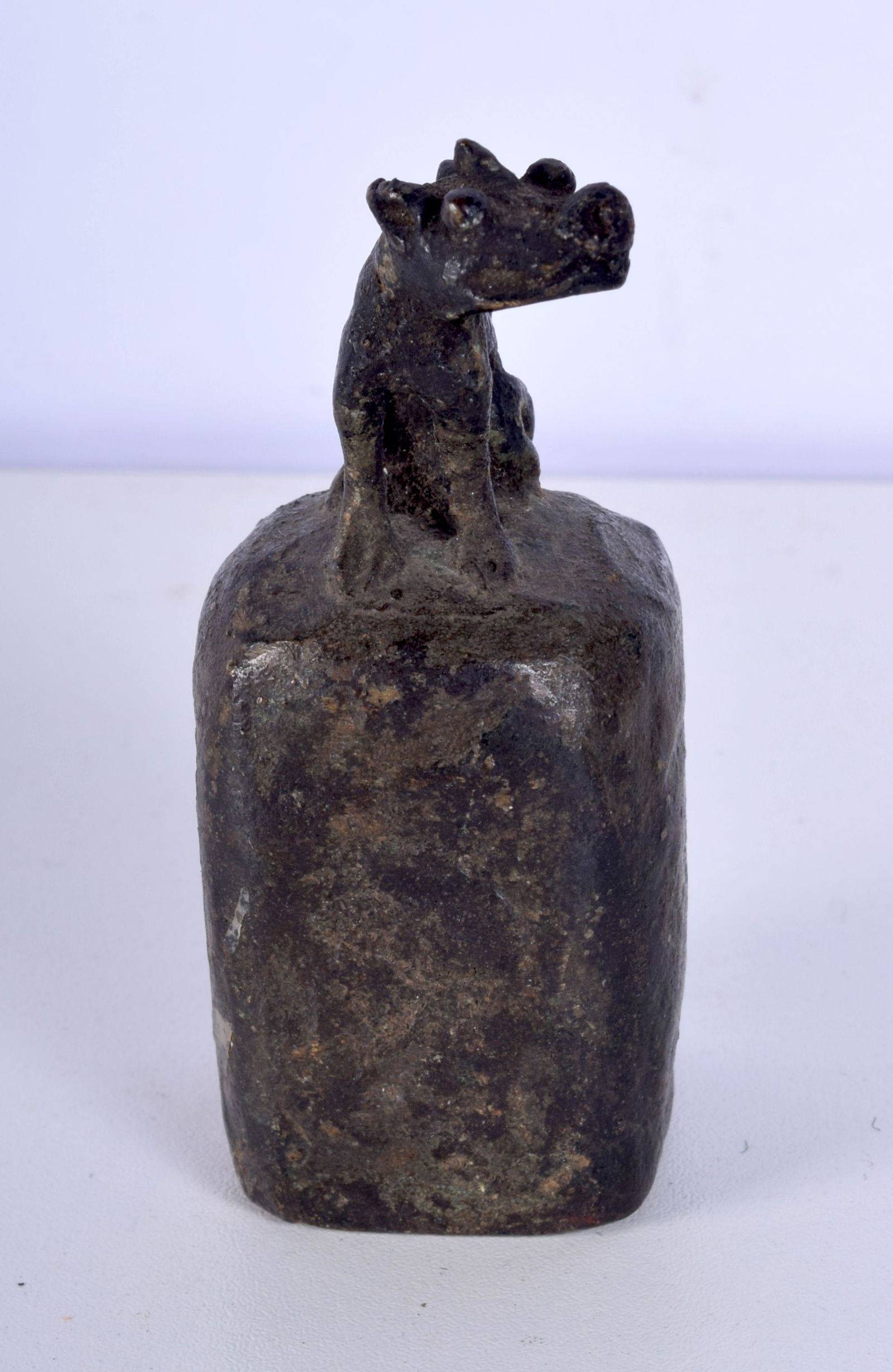 A small Chinese bronze beast seal   - From a private (1 of 5)