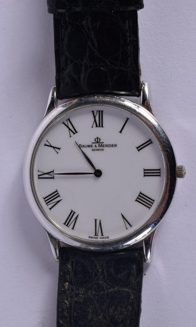 AN 18CT GOLD BAUME & MERCIER WRISTWATCH. 28 grams. 3.4 cm wide inc crown. (1 of 3)