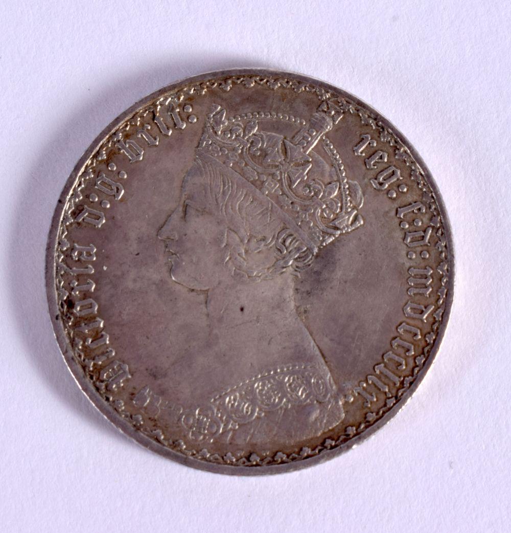 VICTORIA GOTHIC FLORIN COIN.  3cm diameter, weight 11.3g (1 of 2)