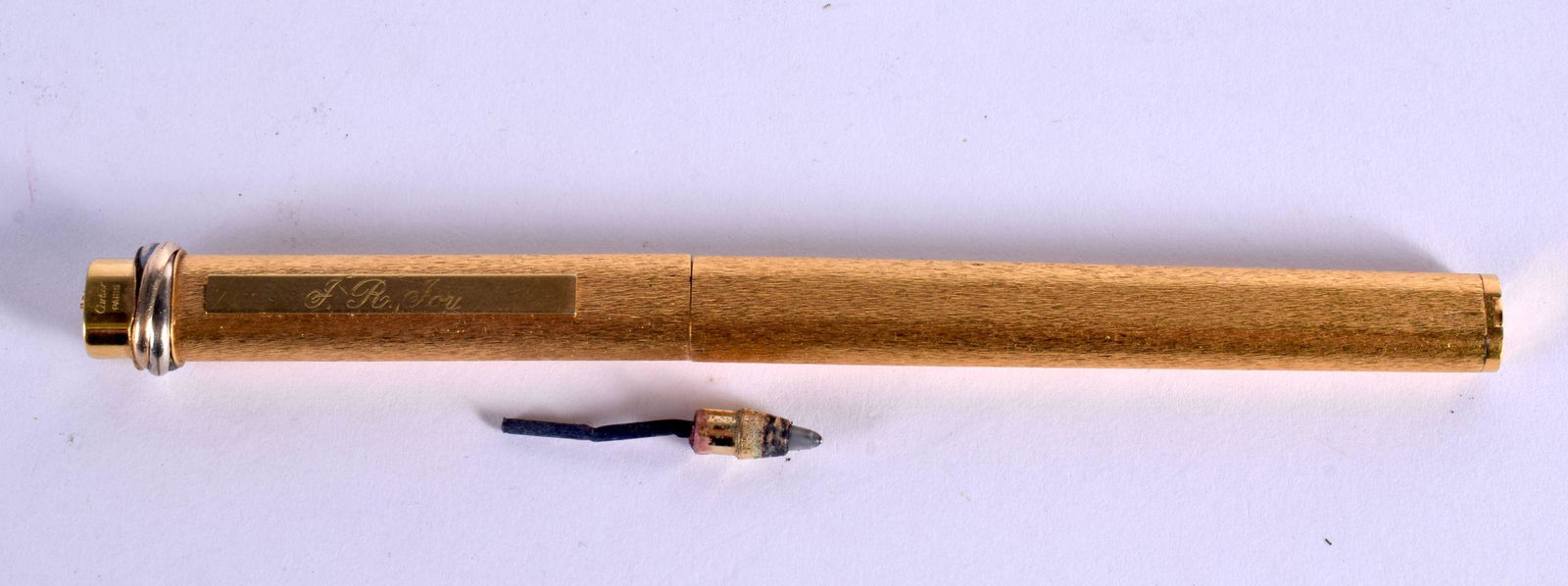 CARTIER BALLPOINT PEN.  14cm long, weight 21g (broken) (1 of 4)