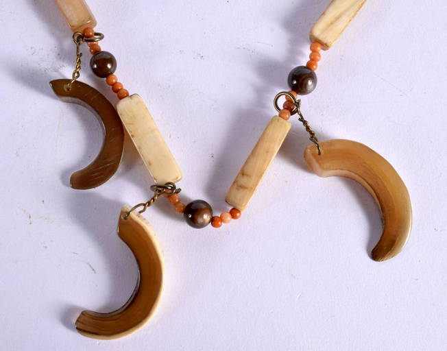 Vintage Rhino Horn Necklace. 63cm Long, Weight 43g