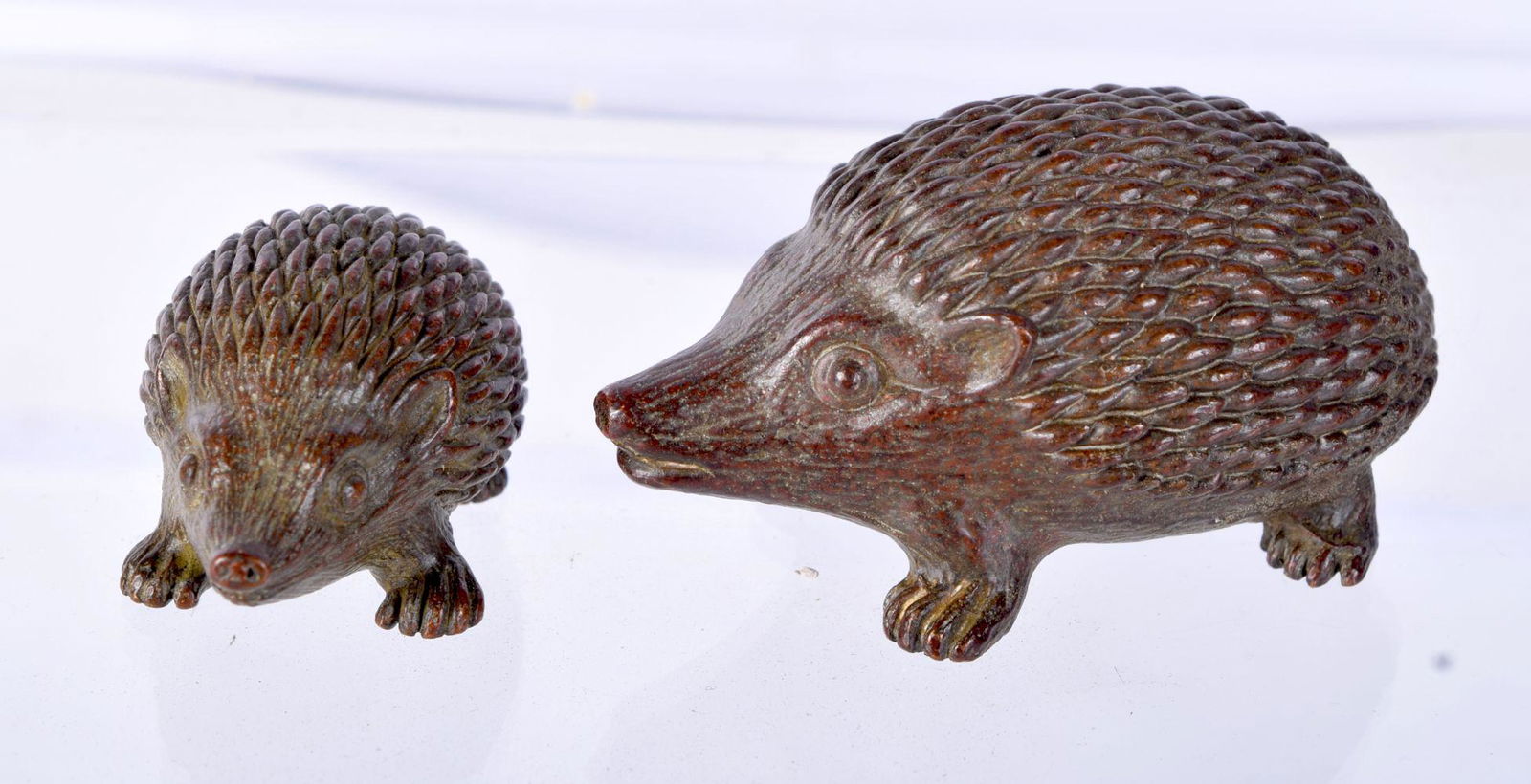 TWO JAPANESE HEDGEHOGS.  Largest 2.7cm x 5.2cm x 2.9cm, weight 202.4g (2) (1 of 3)