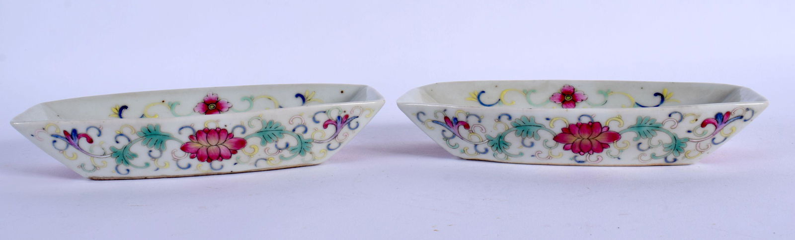 A RARE PAIR OF EARLY 20TH CENTURY CHINESE FAMILLE ROSE CUP STANDS Late Qing/Republic. 15 cm x 8 cm. (1 of 4)