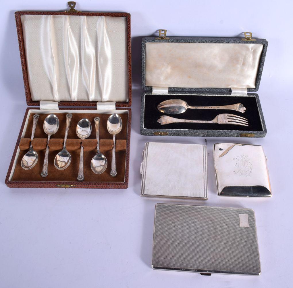ASSORTED SILVERWARE including cigarette cases etc. Silver 525 grams. (qty) (1 of 7)