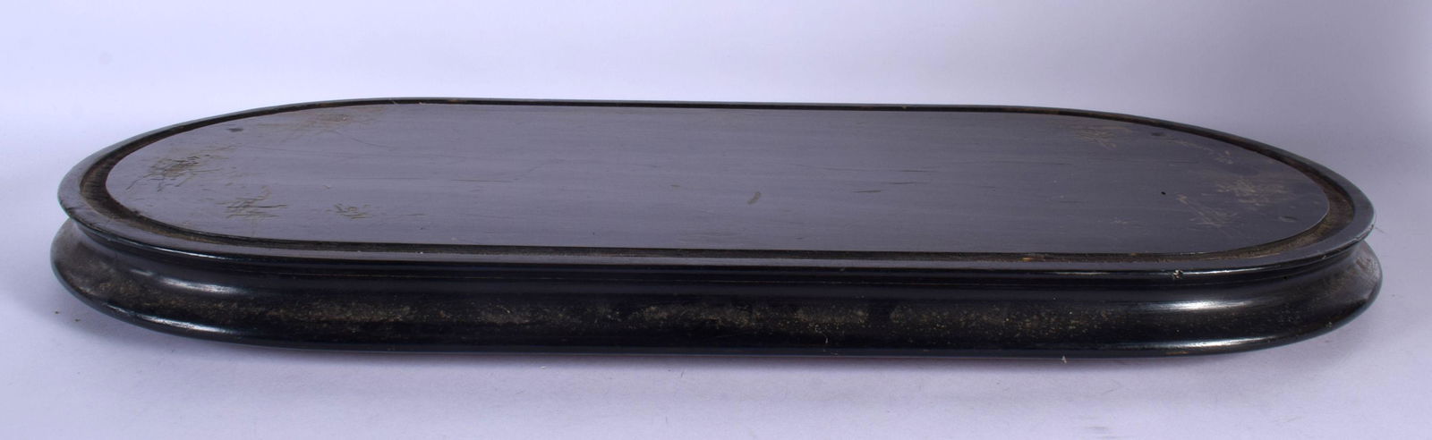 AN ANTIQUE CLOCK DISPLAY STAND. 50 cm x 24 cm. (1 of 3)