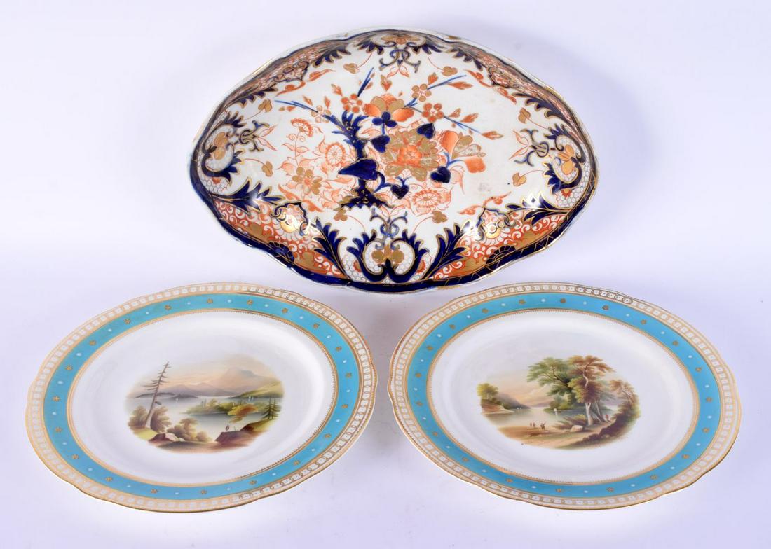 A PAIR OF 19TH CENTURY ENGLISH PORCELAIN CABINET PLATES Attributed to Minton, together with a derby (1 of 5)