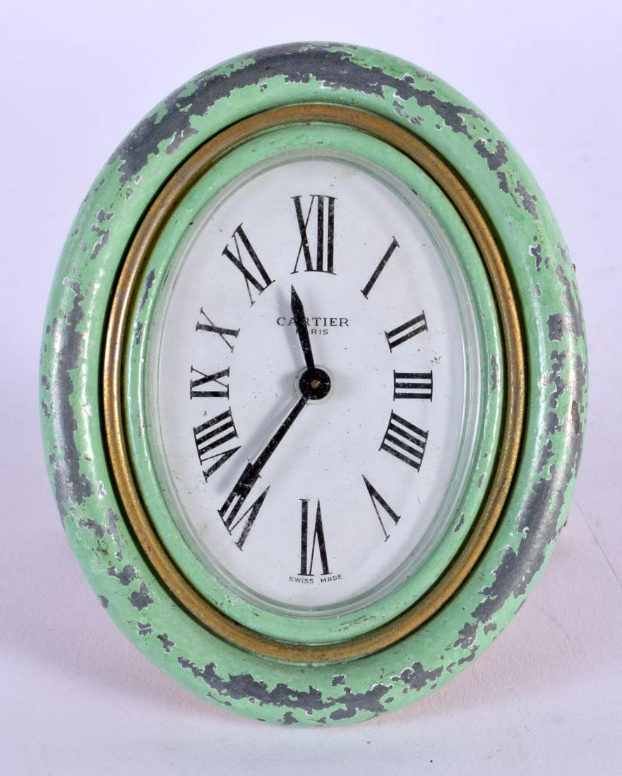 VINTAGE CARTIER DESK CLOCK. 9 cm x 7 cm 