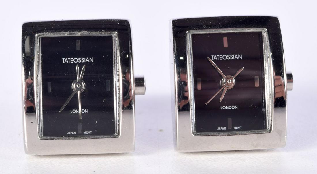 A PAIR OF TATEOSSIAN WATCH CUFFLINKS.  1.8cm inc crown, weight 22.9g (1 of 3)