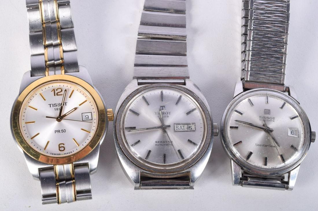 THREE TISSOT FASHION WATCHES.  (3) (1 of 5)