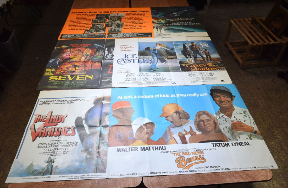 A collection of movie posters 66 x 102 cm (6) " Seven/Dominique", "The lady vanishes", " The bad new (1 of 7)