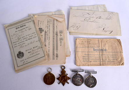 A WAR MEDAL VICTORY MEDAL AND 1914/1915 STAR AWARDED TO STOKER PETTY OFFICER ANDREW MILLER RN WHO S: A WAR MEDAL VICTORY MEDAL AND 1914/1915 STAR AWARDED TO STOKER PETTY OFFICER ANDREW MILLER RN WHO SERVED ON HMS COLLOSUS TOGETHER WITH HIS LONG SERVICE AND GOOD CONDUCT MEDAL AND ASSORTED EUPHEMORA (4