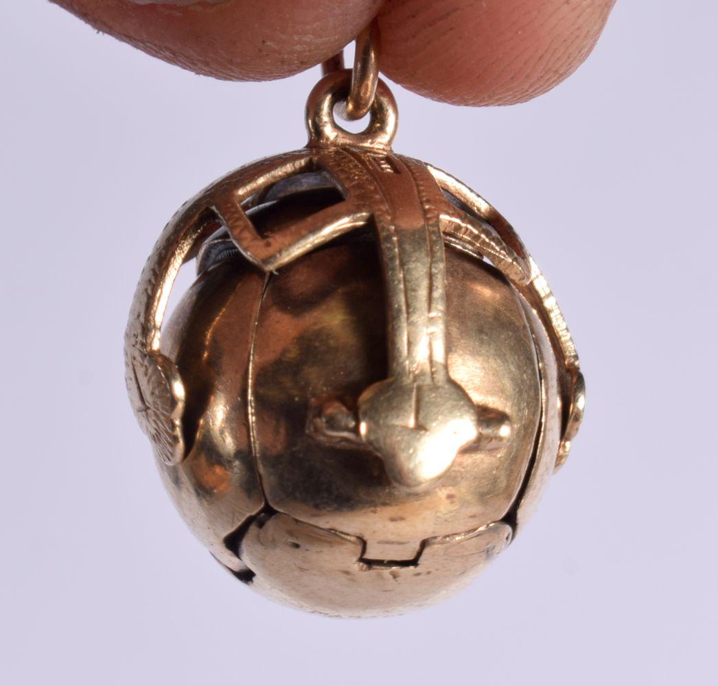 A 9CT GOLD CHARM. 13.3 grams. 5 cm x 3 cm. (1 of 2)