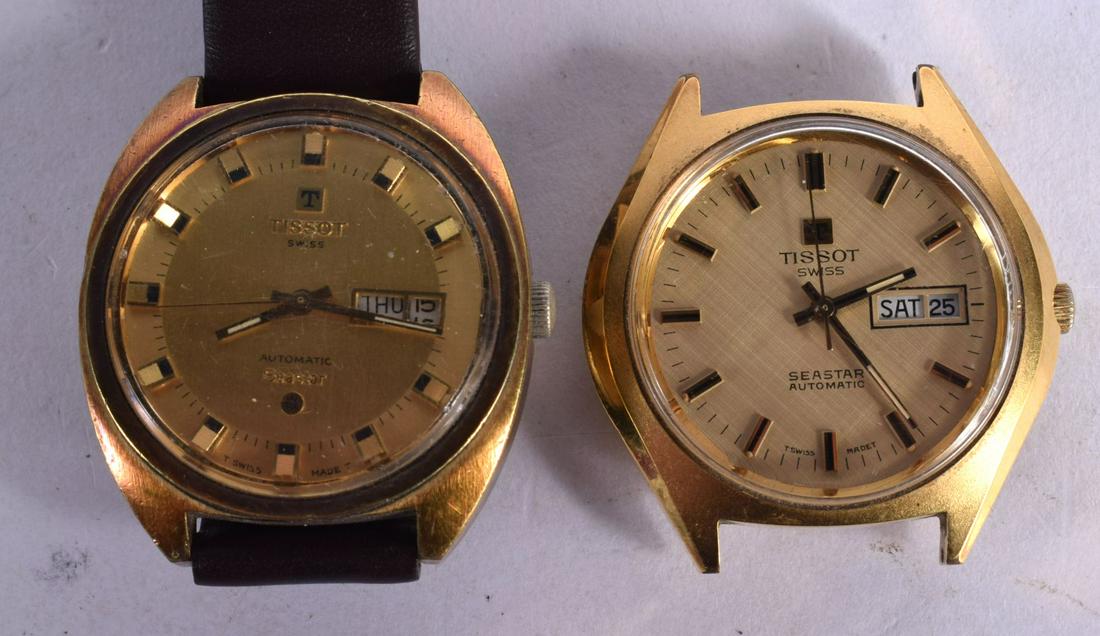 TWO TISSOT SEASTAR AUTOMATIC WATCHES.  Largest dial 4cm incl crown (1 of 2)