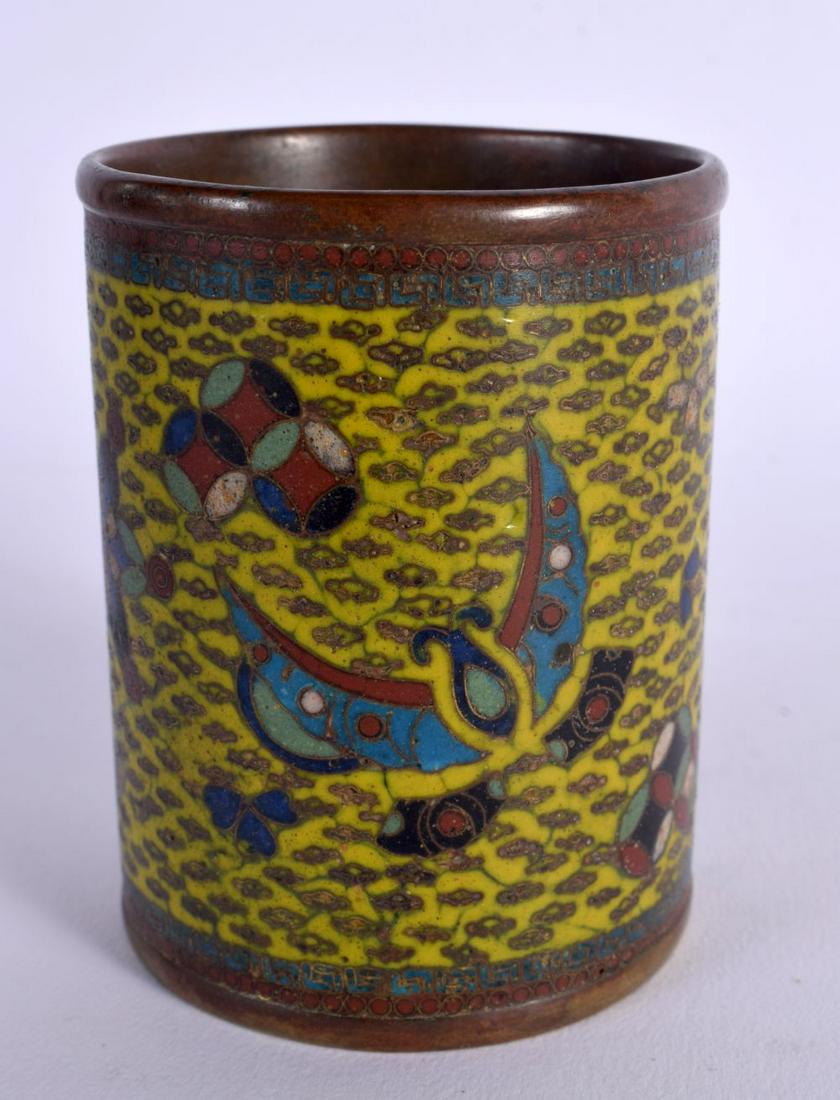 A 19TH CENTURY JAPANESE MEIJI PERIOD CLOISONNE ENAMEL VASE possibly early Namikawa workshop. 8 cm x (1 of 5)
