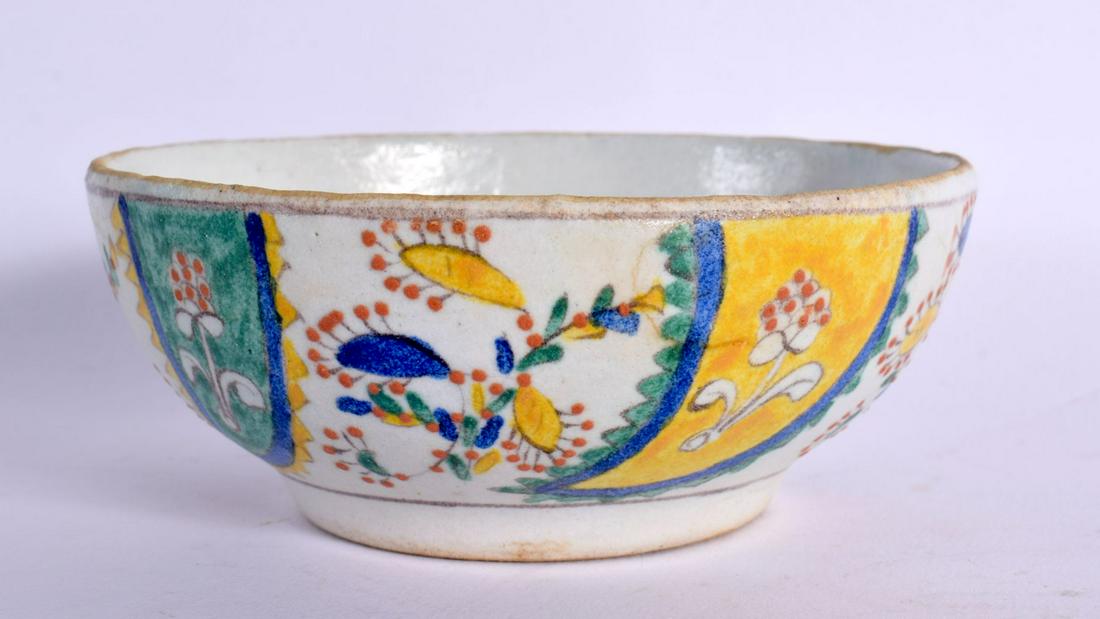 A TURKISH MIDDLE EASTERN OTTOMAN KUTAHYA ARMENIAN HOLY WATER BOWL. 11 cm high. (1 of 5)