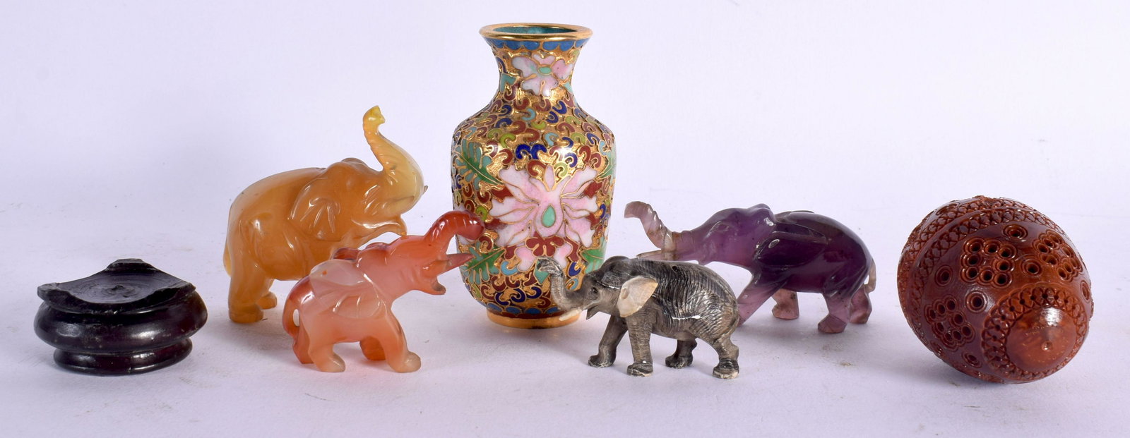 ASSORTED CHINESE HARDSTONE ANIMALS etc. (6) (1 of 8)