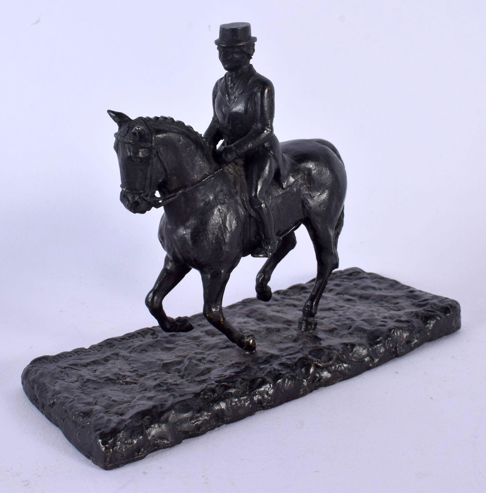 Edwin Johnson (19th/20th Century) Bronze, Dressage rider. 16 cm x 14 cm. (1 of 4)