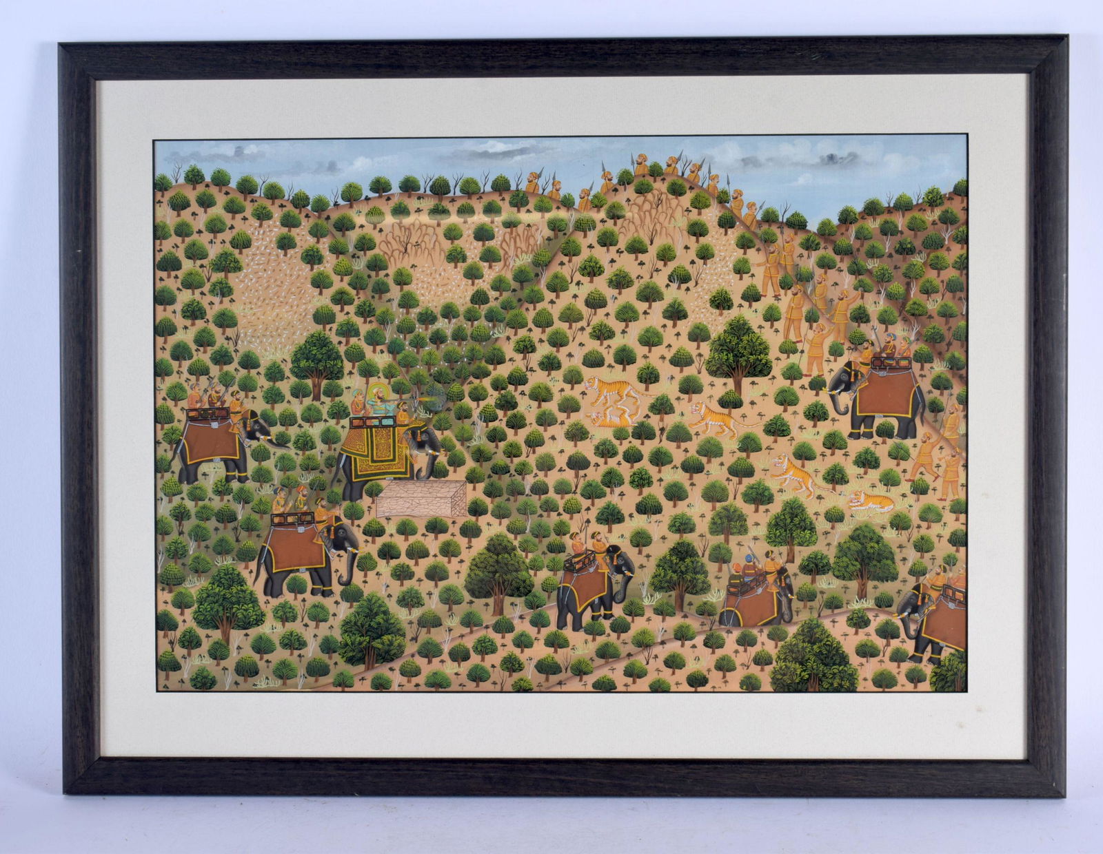 Indian School (Early 20th Century) Watercolour, Figures on elephants. 60 cm x 40 cm. (1 of 5)