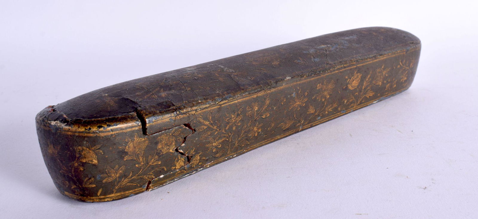 AN 18TH/19TH CENTURY INDIAN PERSIAN LACQUERED SLIDING LACQUERED QAJAR PEN BOX decorated all over wit (1 of 6)