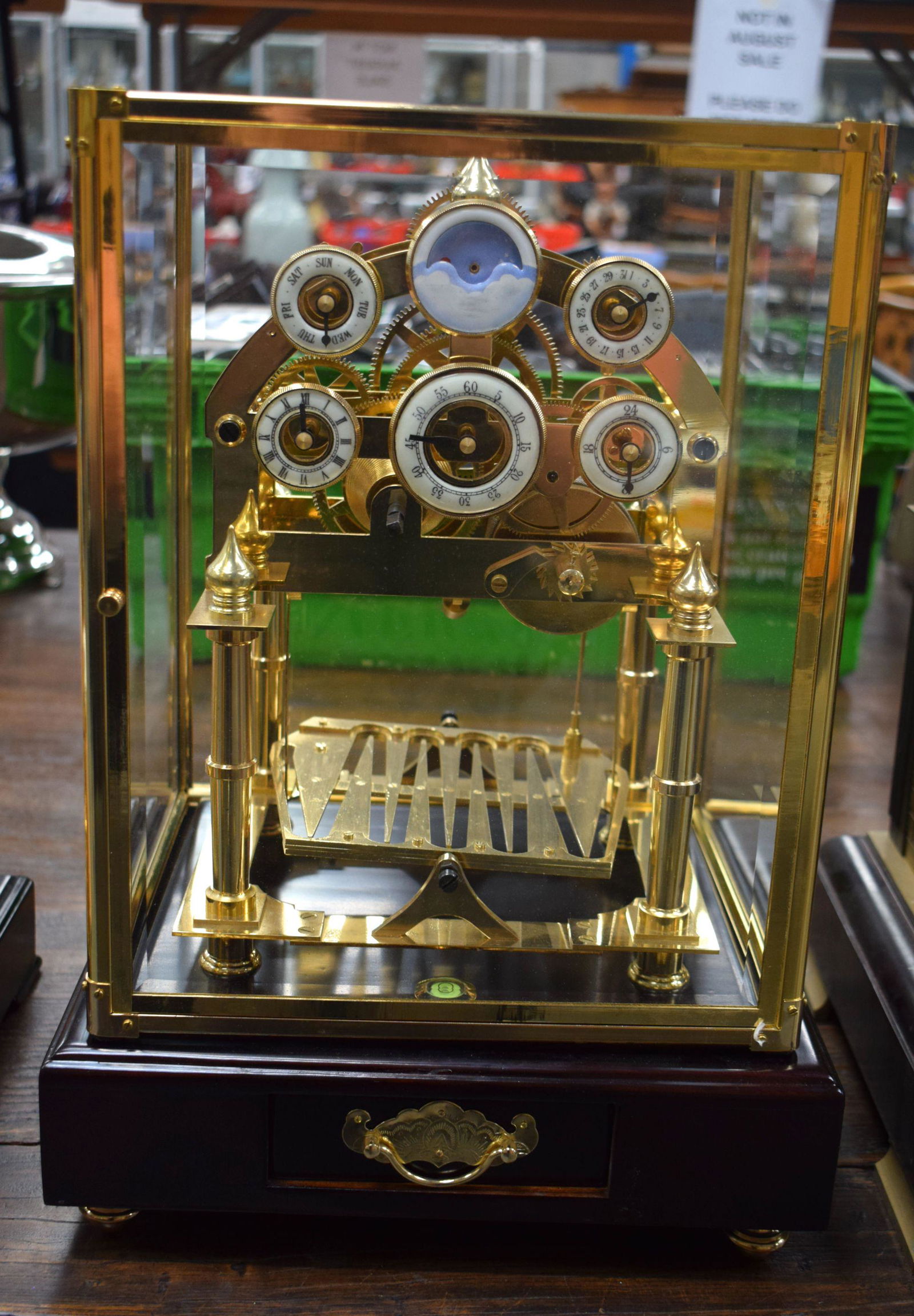 A LARGE CONTEMPORARY CONGREAVE ROLLING BALL SKELETON CLOCK. 45 cm x 25 cm. (1 of 6)