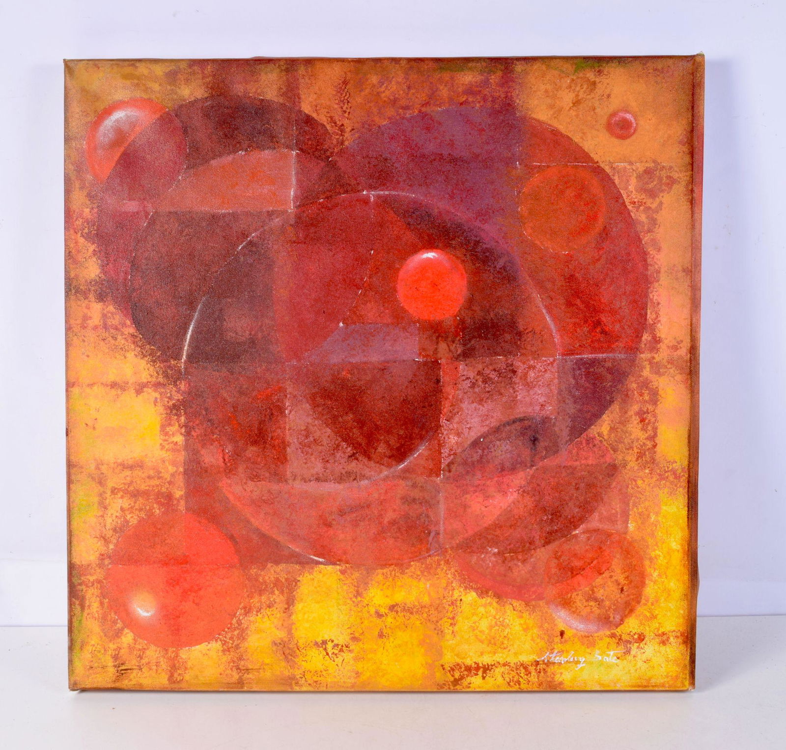 Stanley Bate 1903 - 1972  Oil on canvas abstract 60 x 60 mcm. (1 of 4)