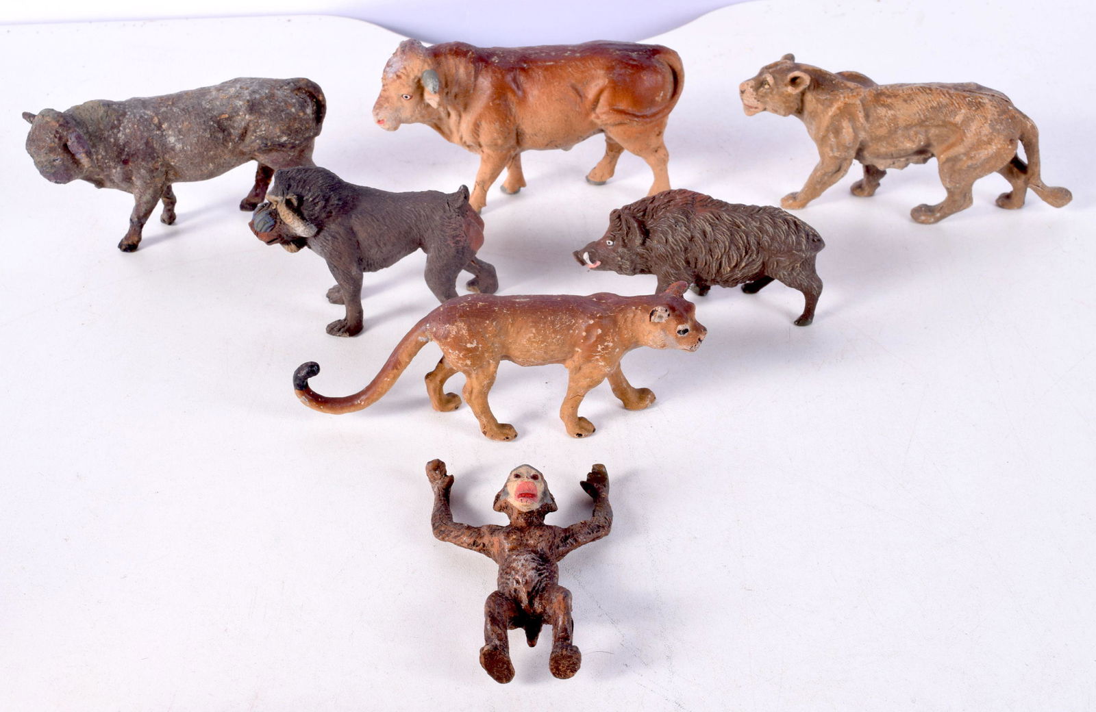 A collection of 1920's Elastolin animals 12 x 7 cm. (7). (1 of 3)
