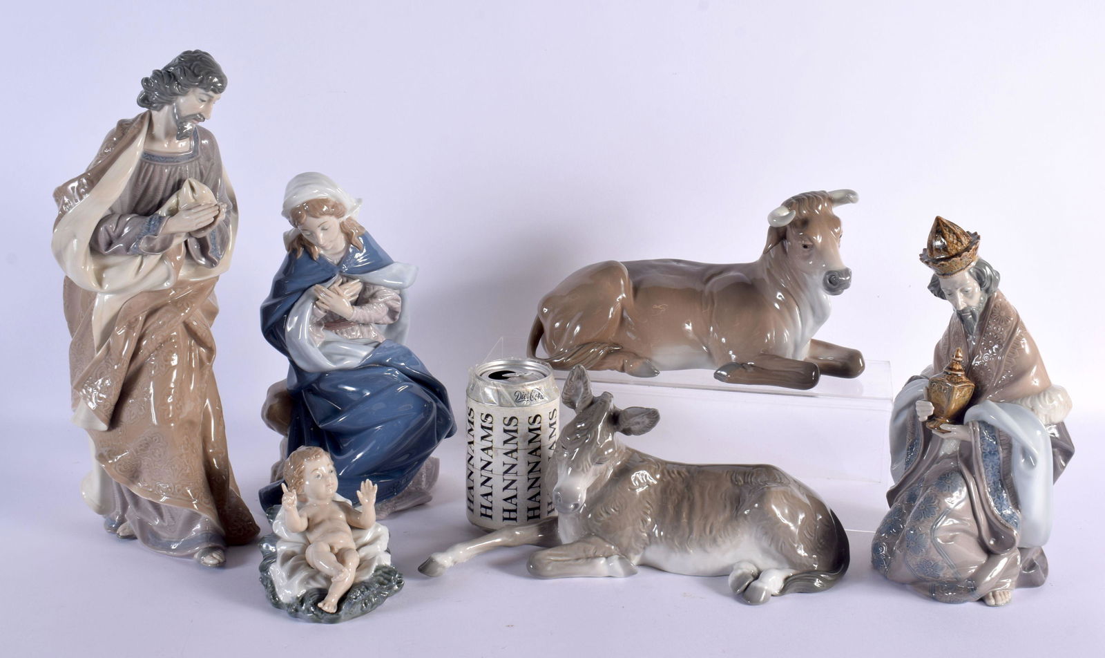 A RARE LLADRO CHRISTMAS NATIVITY SET. Largest 35 cm high. (5) (1 of 20)